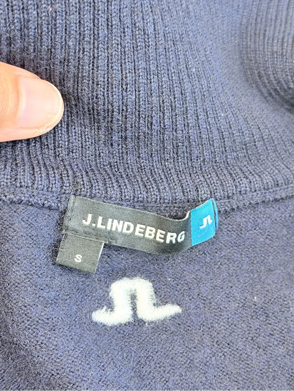 J.Lindeberg Kian Tour Merino Wool 1/4 Zip Sweater Navy Small Golf Mens